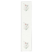 White Poinsettia und Pine Cones Kurzer Tischläufer (Vorderseite)