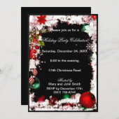 White Poinsettia Weihnachtsfeier Party Einladung (Vorne/Hinten)