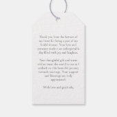 White poinsettia Winter Brautparty vielen Dank Geschenkanhänger (Rückseite)