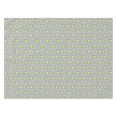 White Poinsettias Green Blätter Weihnachten auf Gr Tischdecke (Vorderseite (Horizontal))