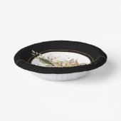 White Poinsettias & Imitate Gold Glitzer Blätter Pappteller (Gewinkelt)