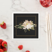 White Poinsettias & Imitate Gold Glitzer Blätter Serviette (Beispiel)