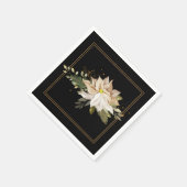 White Poinsettias & Imitate Gold Glitzer Blätter Serviette (Ecke)