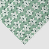 White Poinsettias über grüne Weihnachten Seidenpapier (Ausschnitt)