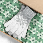White Poinsettias über grüne Weihnachten Seidenpapier