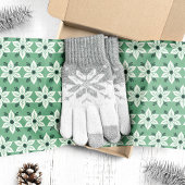 White Poinsettias über grüne Weihnachten Seidenpapier