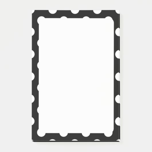 White Poka Dots Post-It® Notes, Post-it Klebezettel (Vorderseite)