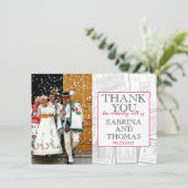 White Poland Wedding Foto Vielen Dank Dankeskarte (Stehend Vorderseite)