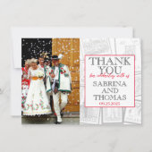 White Poland Wedding Foto Vielen Dank Dankeskarte (Vorderseite)