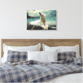 White Polar Bear Hunter auf Felsen Leinwanddruck (Insitu (Schlafzimmer))
