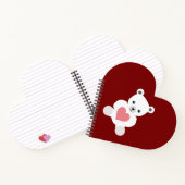 White Polar Teddy Bear mit Heart Notebook Notizblock (Innenseite)