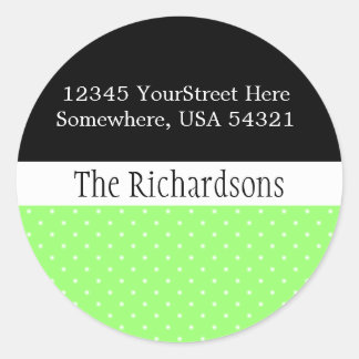 White Polka Dot Address Label Runder Aufkleber