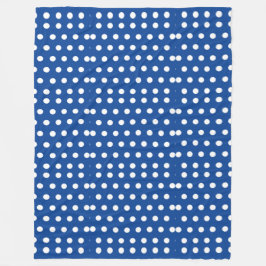 White Polka Dot auf blauem Hintergrund Fleecedecke
