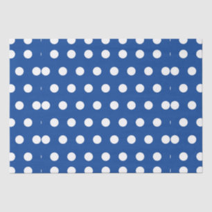 White Polka Dot auf blauem Hintergrund Seidenpapier