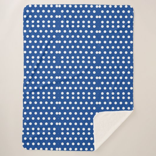 White Polka Dot auf blauem Hintergrund Sherpadecke (Vorderseite)