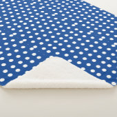 White Polka Dot auf blauem Hintergrund Sherpadecke (3/4)