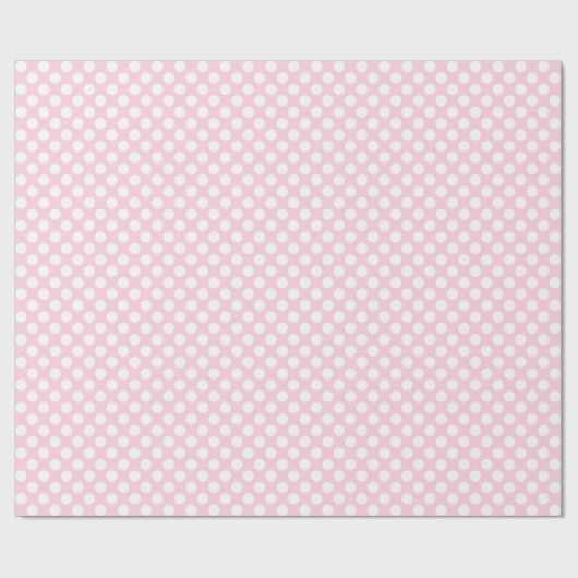 White Polka Dot auf hellrosa Wrapping Paper Geschenkpapier (Flach)