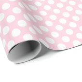 White Polka Dot auf hellrosa Wrapping Paper Geschenkpapier (Rolleneckpunkt)
