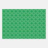 White Polka Dot auf rot, blau, grün Geschenkpapier Set (Vorderseite 2)