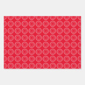 White Polka Dot auf rot, blau, grün Geschenkpapier Set (Vorderseite)