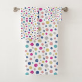 White Polka Dot  Badhandtuch Set (Insitu)