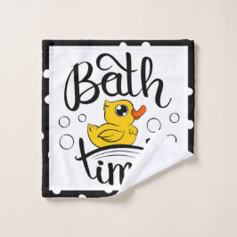 White Polka Dot Bläschen Gelbe Dusche Baderzeit Waschlappen