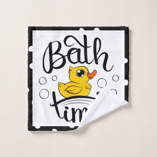 White Polka Dot Bläschen Gelbe Dusche Baderzeit Waschlappen (Waschlappen)