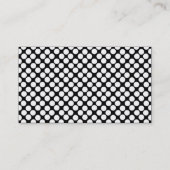 White Polka Dot Business Card Visitenkarte (Rückseite)