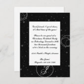 White Polka Dot Circles on Snowy Black Background Einladung (Vorne/Hinten)