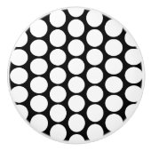 White Polka Dot Design Keramikknauf (Vorderseite)