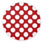 White Polka Dot Design - Schublade Keramikknauf (Vorderseite)
