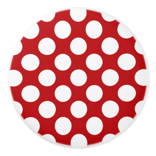 White Polka Dot Design - Schublade Keramikknauf (Vorderseite)