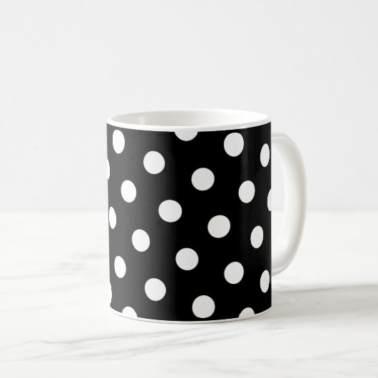 White Polka Dot Kaffeetasse (VorderseiteRechts)