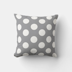 White Polka Dot on Gray Throw Kissen Room Accent