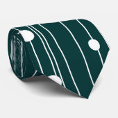 White Polka Dot Pattern auf dunkelgrüner Krawatte (Gerollt)