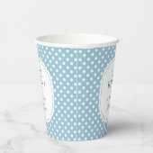 White Polka Dot Pattern Oh Baby Dusche blau Pappbecher (Rechts)