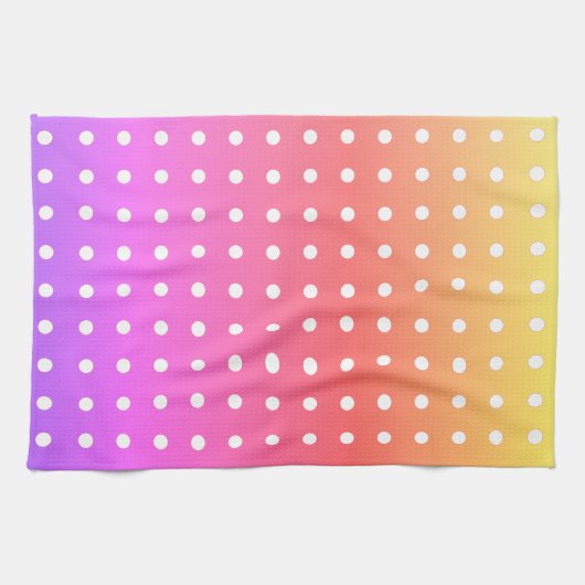 White Polka-Dot Sunrise Geschirrtuch (Horizontal)