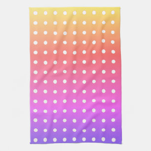 White Polka-Dot Sunrise Geschirrtuch