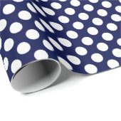 White Polka Dot über das blaue Wrapping Paper Geschenkpapier (Rolleneckpunkt)