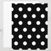 White Polka Dot über schwarzes Stationarpapier (Vorne/Hinten)