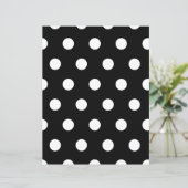 White Polka Dot über schwarzes Stationarpapier (Stehend Vorderseite)
