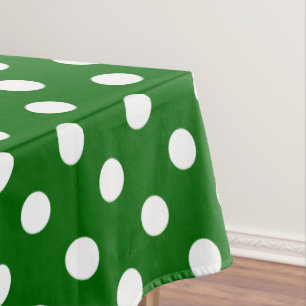 White Polka Dots an Schultagen Green Tischdecke
