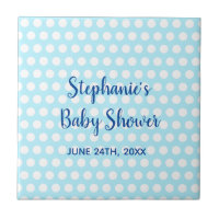 White Polka Dots Aquamarin Blue Girl Boy Baby Show