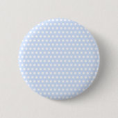 White Polka Dots auf Baby Blue Button (Vorderseite)