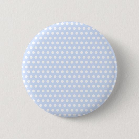 White Polka Dots auf Baby Blue Button (Vorderseite)