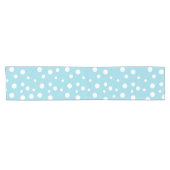 White Polka Dots auf Baby Blue Kurzer Tischläufer (Horizontal)
