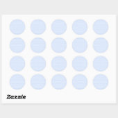 White Polka Dots auf Baby Blue Runder Aufkleber (Blatt)