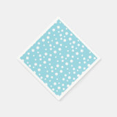 White Polka Dots auf Baby Blue Serviette (Ecke)