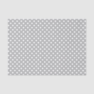 White Polka Dots auf Chrome Gray Hintergrund Seidenpapier