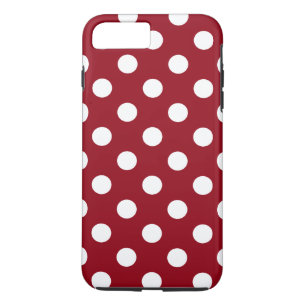 White Polka Dots auf Crimson Red Case-Mate iPhone Hülle